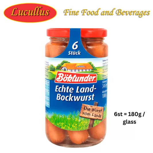 BÖKLUNDER - ECHTE LAND - BOCKWURST / BAUERNWURST 6ST = 180G