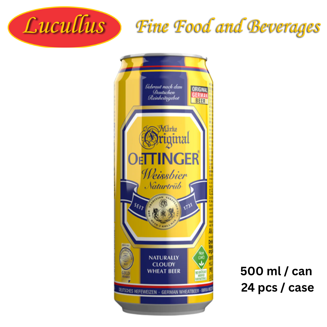OETTINGER - WEISSEBIER NATURTRÜB / WHEAT BEER 500ML CAN 24PCS PER CASE