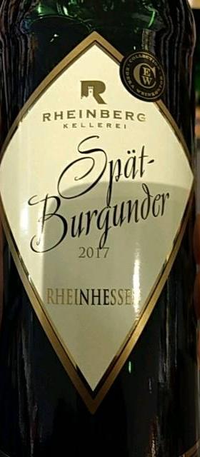 Rheinberg - Spaetburgunder dry - 750 ml btl / Spaetburgunder trocken