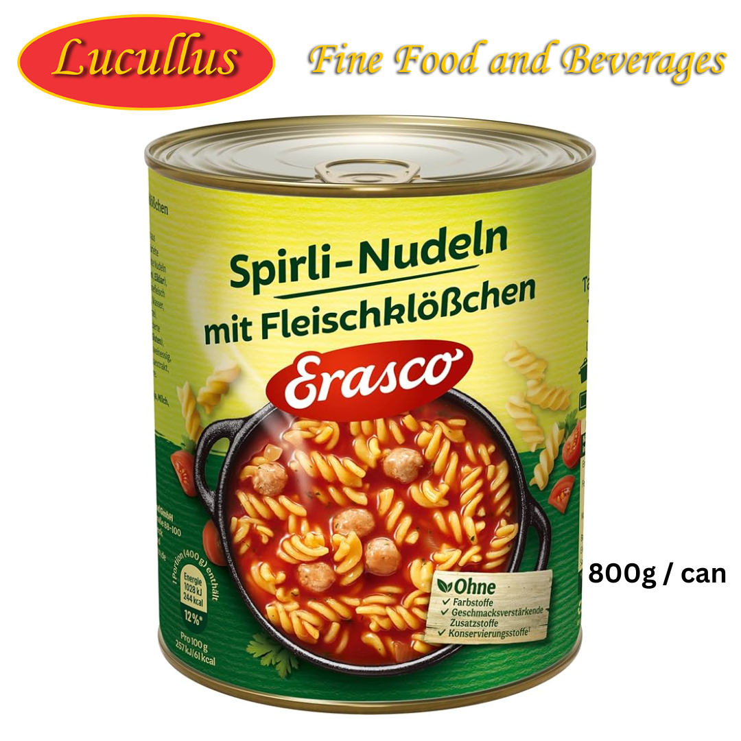 ERASCO - SPIRLI NUDELN MIT FLEISCHKLOßCHEN / SPIRILI NOODLES W/ MEATBALLS 800G