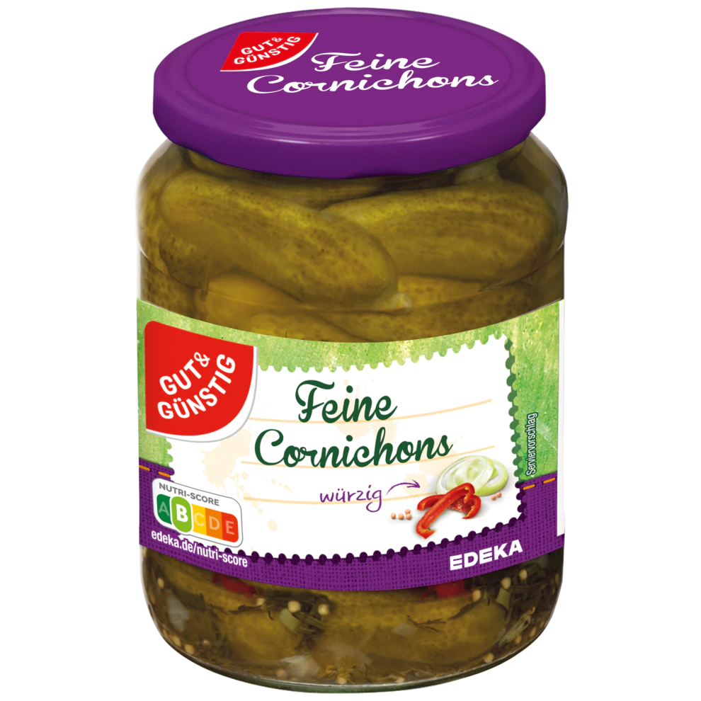 G+G - Feine Cornichons -670 g glass / Cornichons