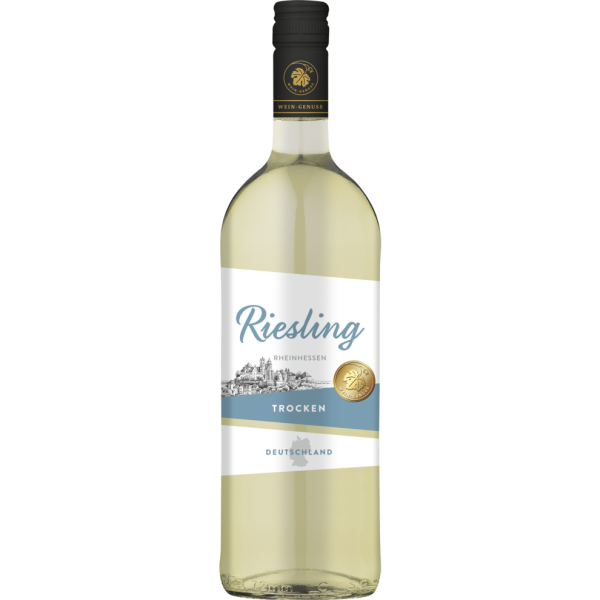 Wein-Genuss Pfalz Riesling Trocken / German White wine 1 Liter Btl/Flasche