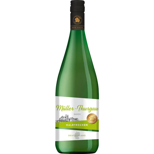 Wein-Genuss - Baden Muller-Thurgau Medium dry - 1000 ml btl / Muller-Thurgau halbtrocken