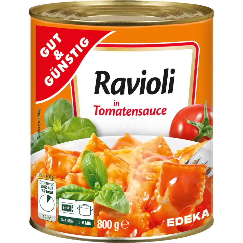 G+G  - Ravioli in Tomato Sauce - 800 g can / Ravioli in Tomatensoße