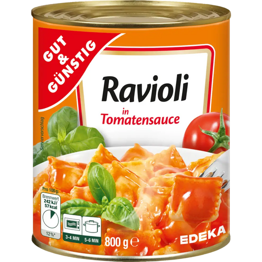 G+G  - Ravioli in Tomato Sauce - 800 g can / Ravioli in Tomatensoße