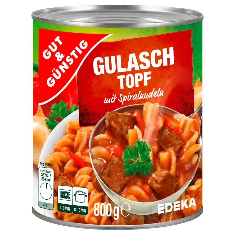 G+G - Goulash with Noodles - 800 g can / Gulasch mit Nudeln