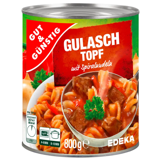 G+G - Goulash with Noodles - 800 g can / Gulasch mit Nudeln