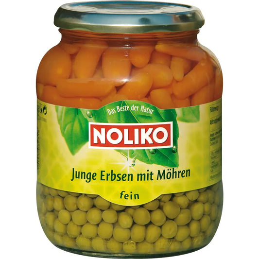 Noliko - Peas & Carrots Extra Young/- 680 g glass / Erbsen & Möhren sehr fein