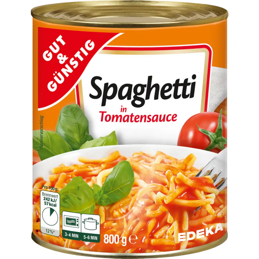 G+G - Spaghetti in Tomato Sauce - 800 g can / Spaghetti in Tomatensoße