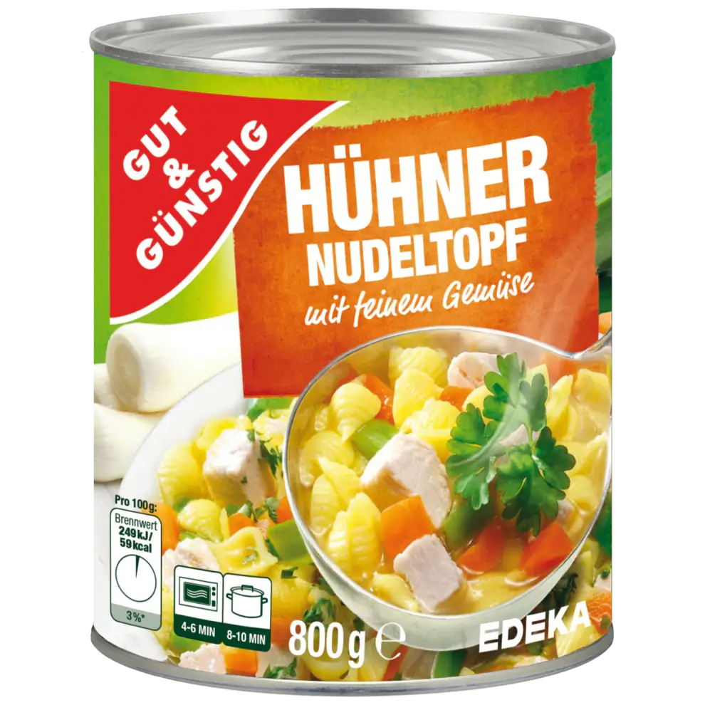 G+G - Chicken Noodle Pot - 800 g can / Huehner-Nudeltopf