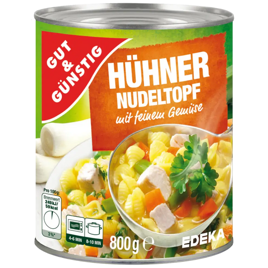 G+G - Chicken Noodle Pot - 800 g can / Huehner-Nudeltopf