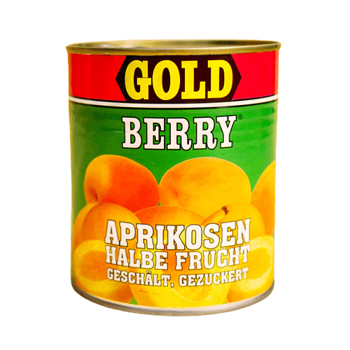 Gold Berry - Apricots Halves - 820 g can / Halbe Aprikosen