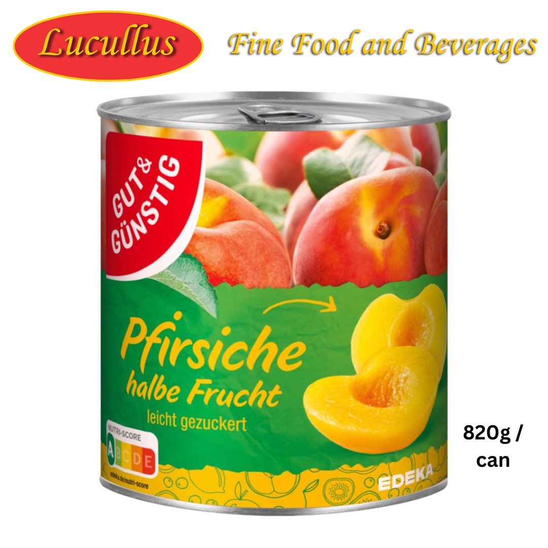 GUT & GÜNSTIG - PFIRSICHE HALBE FRUCHT / PEACHES HALF FRUIT 820G
