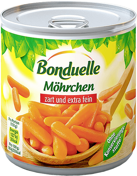 Bonduelle - Carrots Extra Young - 400 g can / Moehrchen sehr fein