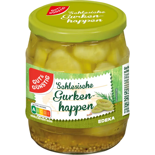 G+G - Pickles Thick Slices "Silesian Style" - 520 g glass / Dicke Gurkenscheiben Schlesische Art Gurken Happen