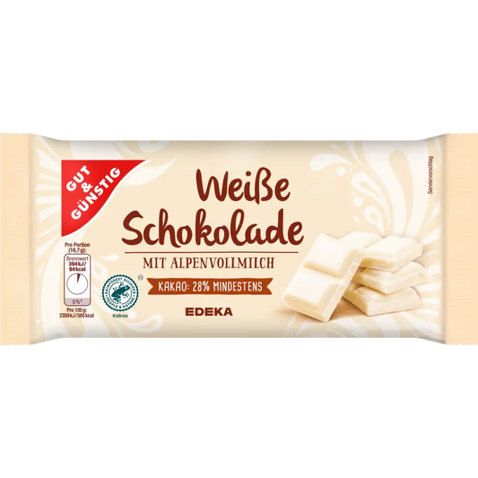 G+G - White Chocolate - 100 g bar / Weisse Schokolade