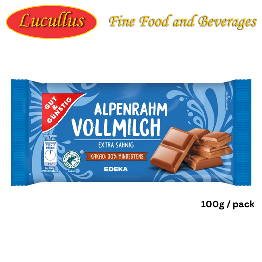 GUT &amp; GÜNSTIG - GLÜCKLICH ALPENRAHM VOLLMILCH / EXTRA CREAMY 100G