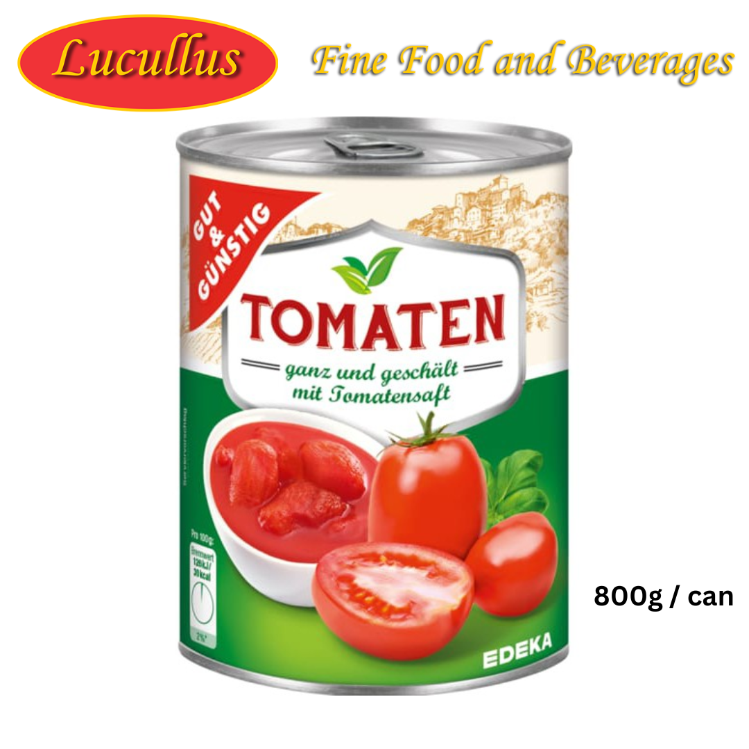 GUT & GÜNSTIG - GESCHÄLTE TOMATEN / PEELED TOMATOES 800G