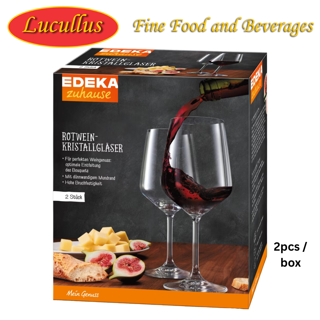 EDEKA - ROTWEIN KRISTALLGLAESER / RED WINE GLASSES 2PCS PER BOX
