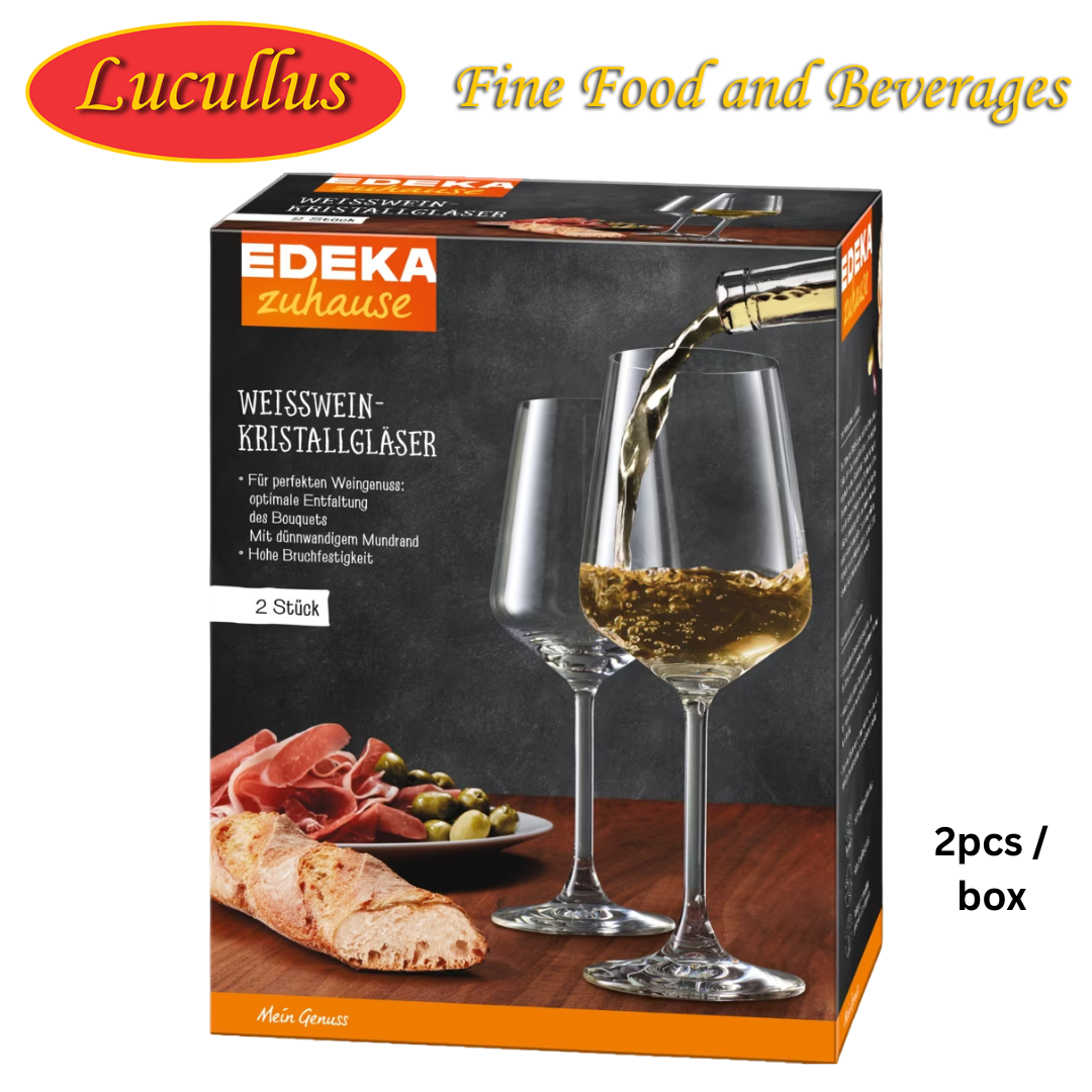 EDEKA - WEISSWEIN KRISTALLGLAESER / WHITE WINE GLASSES 2PCS PER BOX