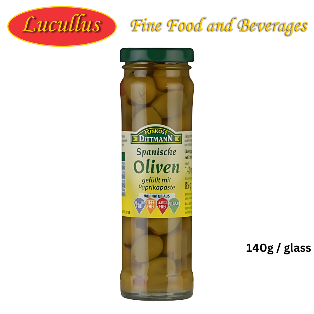 DITTMAN - OLIVEN MIT PAPRIKAPASTE / OLIVES W/ BELL PEPPER PASTE 140G