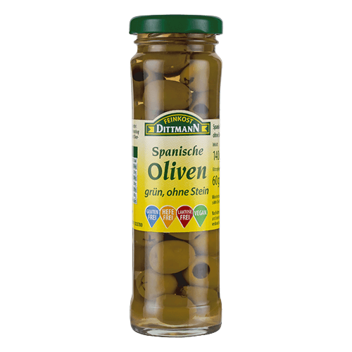 Dittmann - Green Olives No Stone - 140 g glass / Entsteinte Grüne Oliven