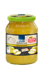 Edeka - Apple puree w/out sugar - 360g / Apfelmus ohne zuckerzusats