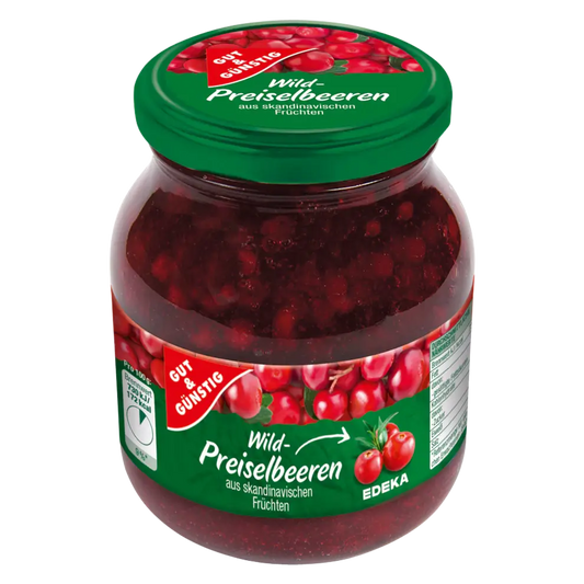 G+G - Cowberries - 440 g glass / Wildpreiselbeeren