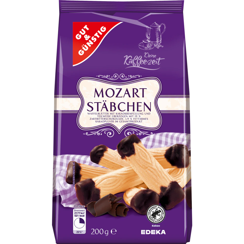 G+G Plain Mozart Sticks - 200 g / Mozartstaebchen ZB