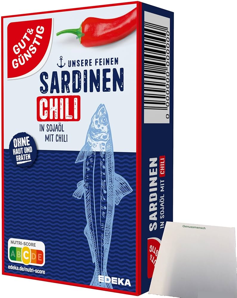 G+G Sardinen Chili / Sardines with Chili in sunflower oil 125g