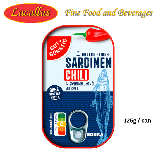 GUT &amp; GÜNSTIG - SARDINEN-CHILI MIT CHILI IN SONNENBLUMENÖL 125G