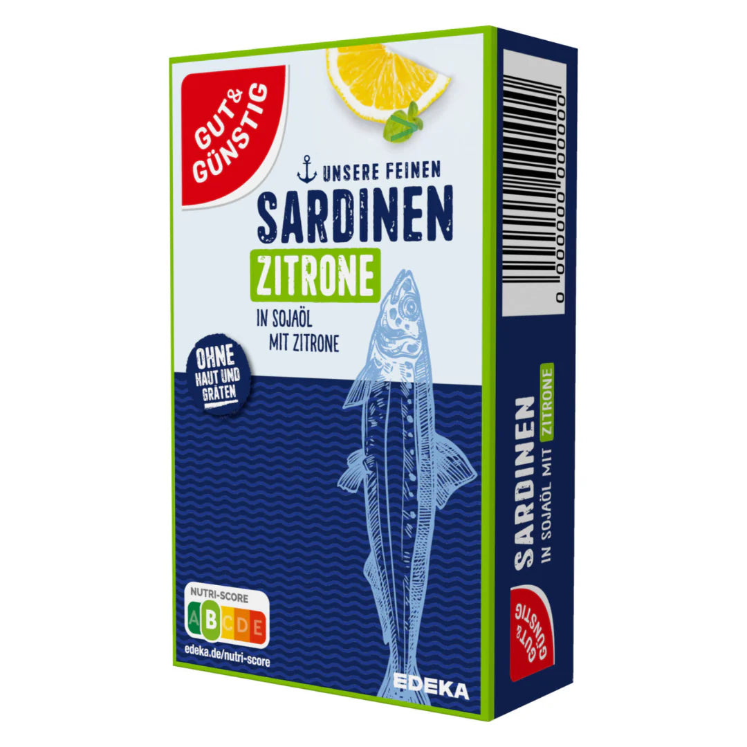 G+G Sardinen Zitrone / Sardines with Lemon in sunflower oil 125g