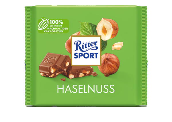 Ritter Sport Haselnuss / Chocolate with Hazelnut pieces 100g