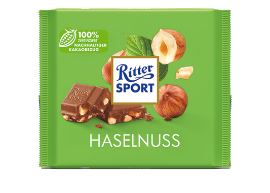 Ritter Sport Haselnuss / Chocolate with Hazelnut pieces 100g