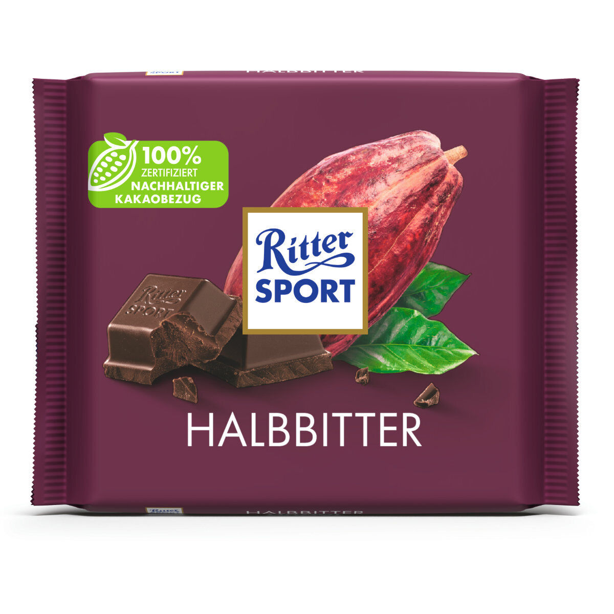 Ritter Sport Halbbitter/ Semi Bitter Dark Chocolate 100g