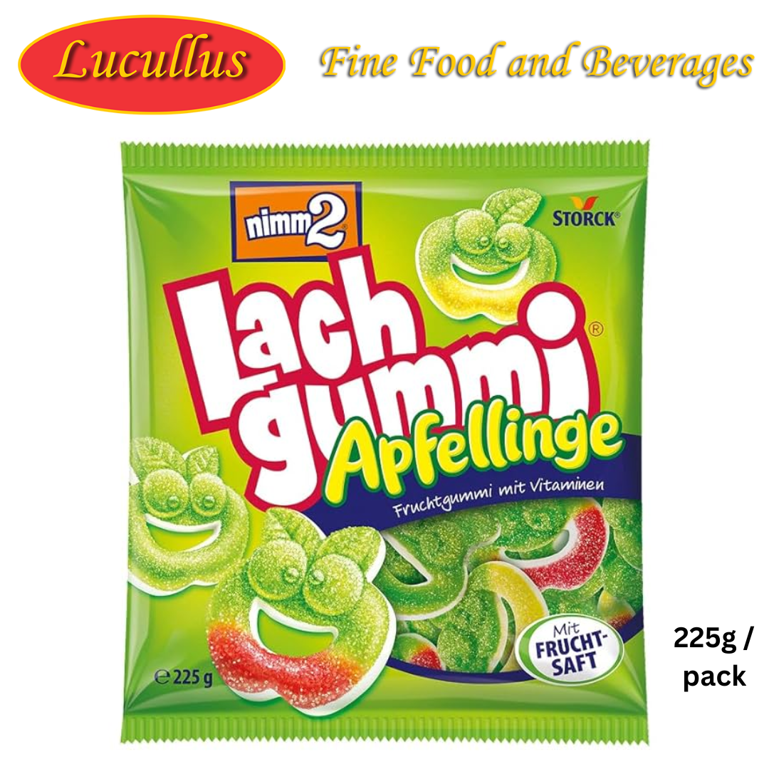 STORCK NIMM2 - LACHGUMMI APFELLINGE / FRUIT GUM APPLE RINGS 225G
