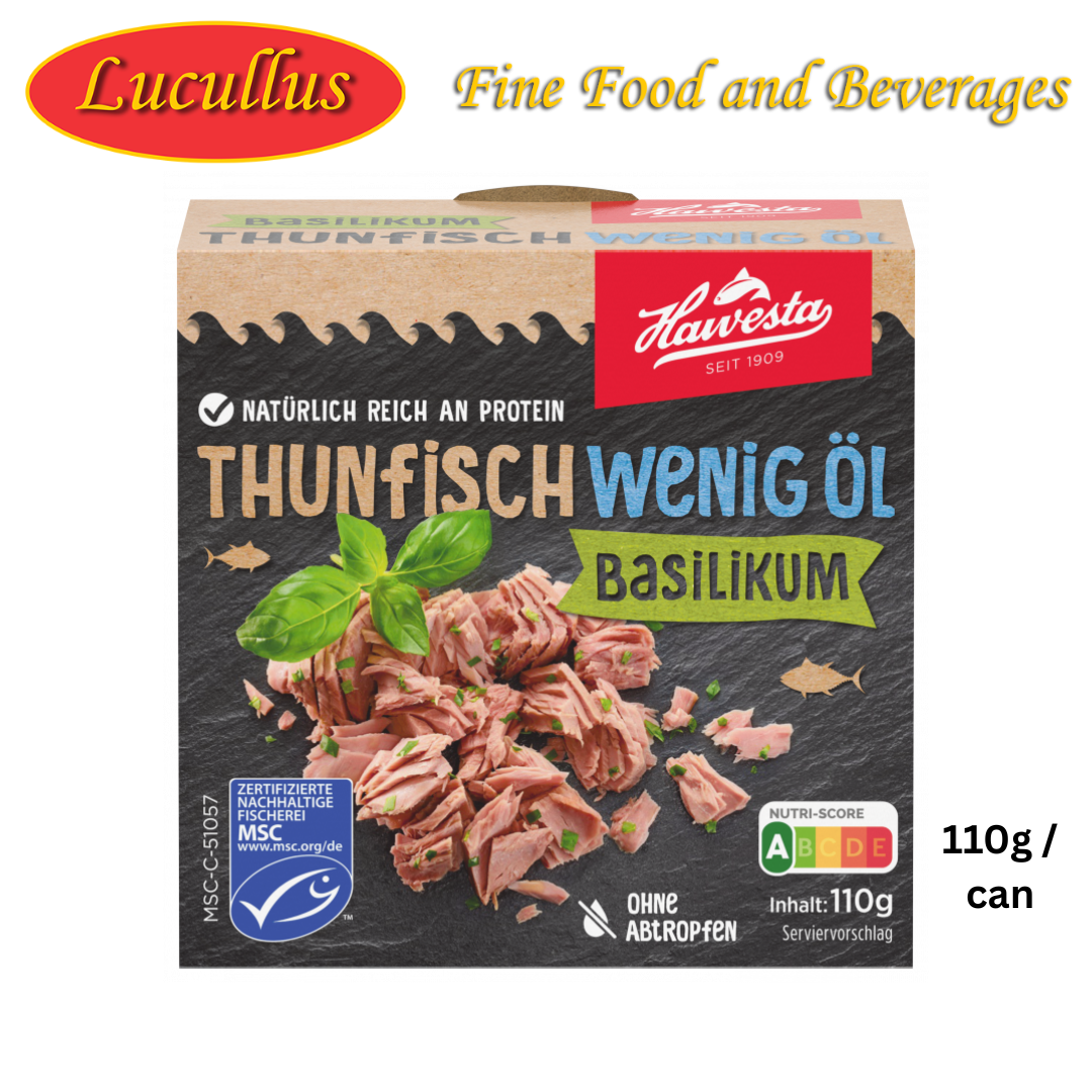 HAWESTA - THUNFISCH BASILIKUM ÖL / TUNA FISH W/ BASIL 110G
