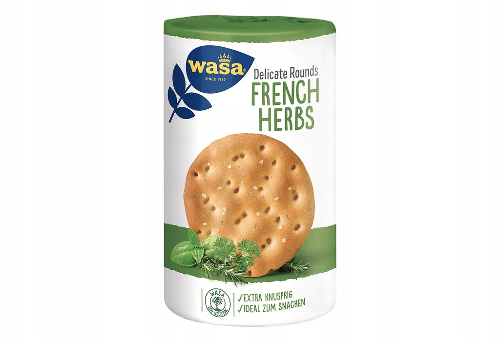 Wasa Delicate Rounds FR Kraueuter / Round Crisp Bread French Herbs 205g