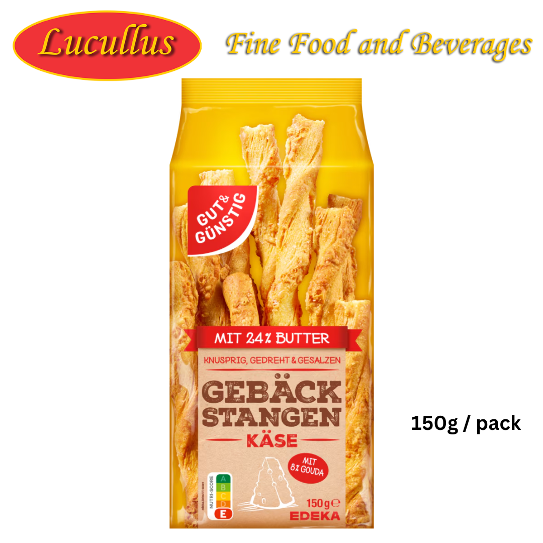GUT & GÜNSTIG - GEBÄCK STANGEN MIT KÄSE / PASTRY STICKS WITH CHEESE 150G