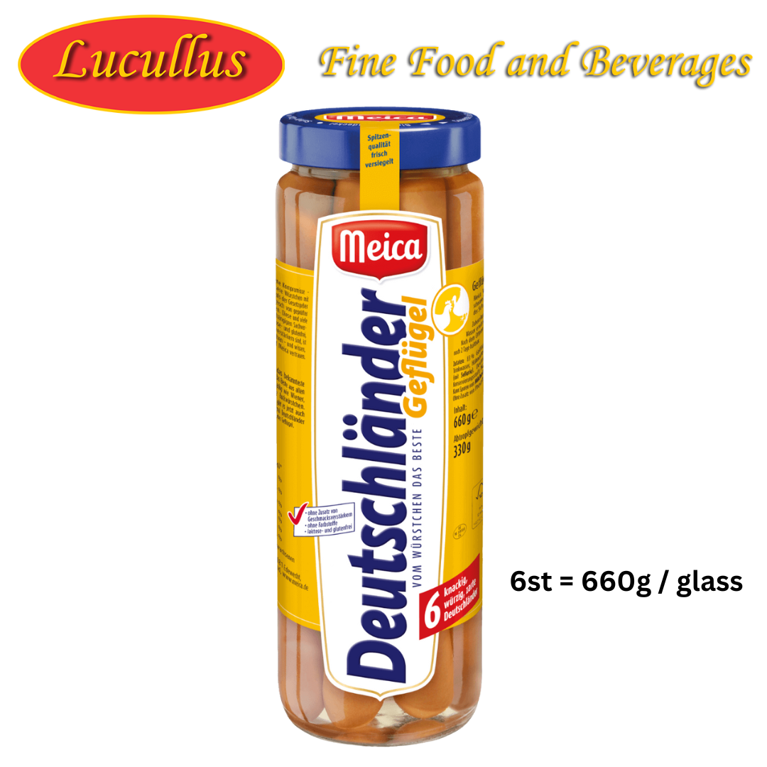 MEICA - 6 DEUTSCHLANDER GEFLUEGEL / GERMAN STYLE POULTY SAUSAGES 660G