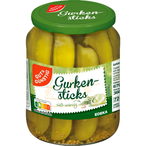 G+G Gurkensticks /Gherkin Sticks 670g