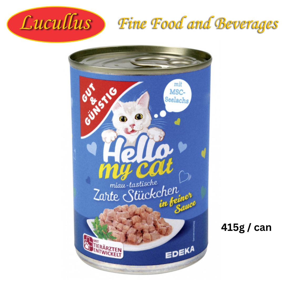 GUT & GÜNSTIG - HELLO MY CAT ZARTE STÜCKCHEN MSC SEELACHS / DELICATE PIECES OF MSC POLLOCK 415G