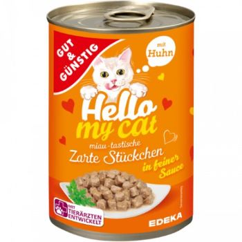 G+G Hello my Cat Zarte Stückchen mit Huhn / Tender Chicken Pieces in a fine sauce Cat Food 415g