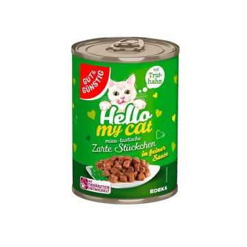 G+G Hello my cat Zarte Stückchen mit Truthan / Tender Pieces in a fine sauce with Turkey 415g