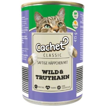 Cachet Classic Saftige Hapchen mit Wild & Truthahn / Game & Turkey Cat Food 415g