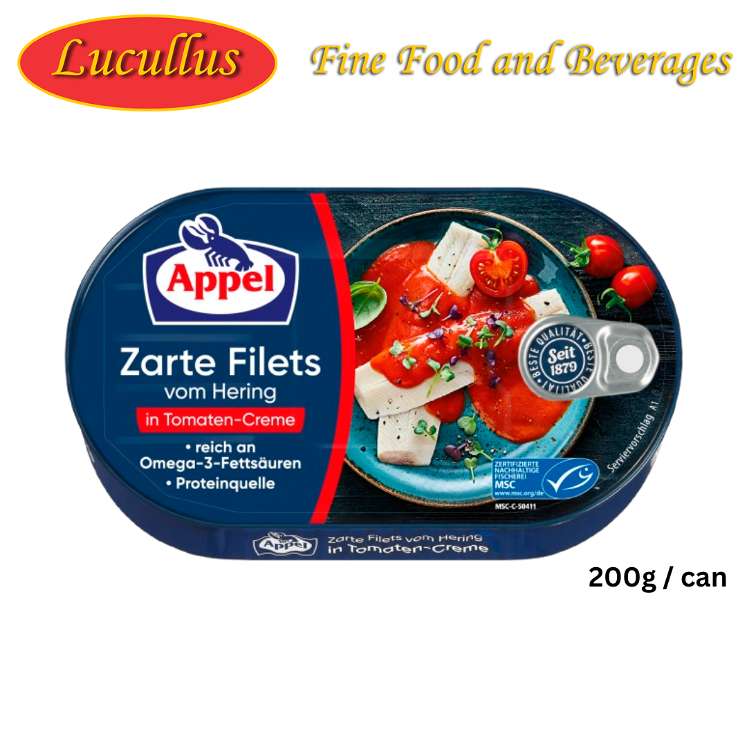 APPEL - HERINGSFILET IN TOMATENCREME / HERRINGS FILLET IN TOMATO CREAM 200G