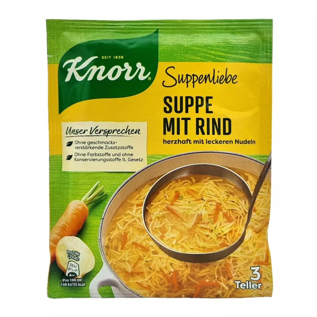 Knorr Suppen Rindfleisch Suppe mit Nudeln 3T