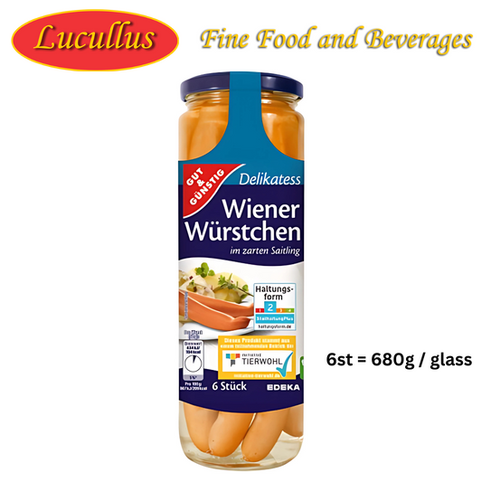 GUT & GÜNSTIG - WIENER WÜRSTCHEN / WIENER SAUSAGES 6PCS - 680G