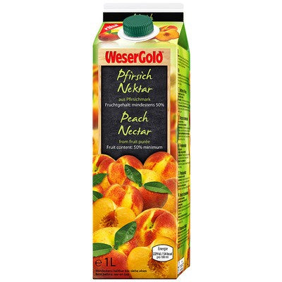 Wesergold Pfirsich Nektar / Peach Nectar 1L