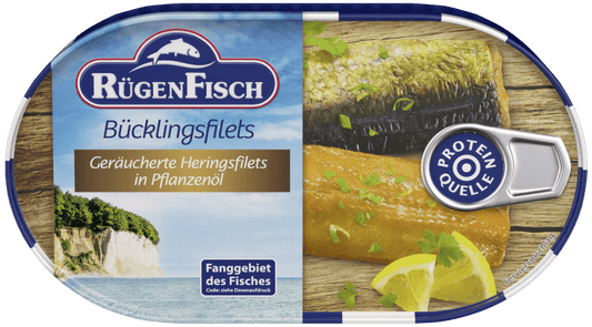 Ruegenfisch - Smoked Herring - 200 g can / Buecklingsfilets